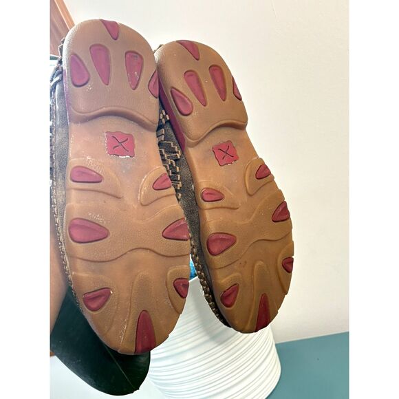 Twisted X Boots Bomber Tribal Pattern Leather Fringe Moccasin Size 6.5 - Picture 11 of 15